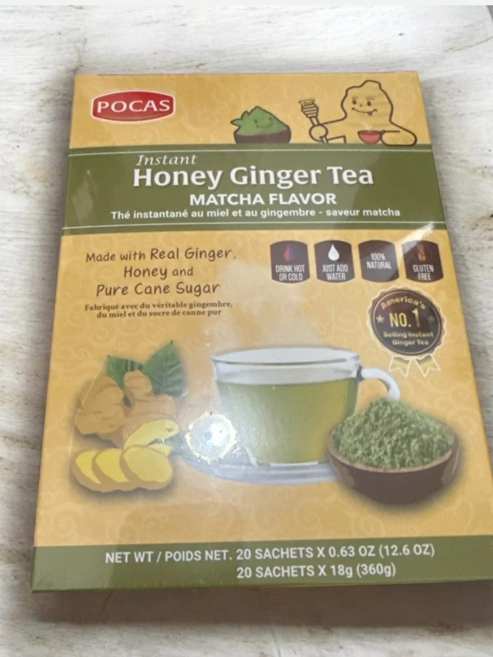 Honey Ginger Tea Matcha Flavor , Tee De Miel Y Jengibre Sabor A Matcha